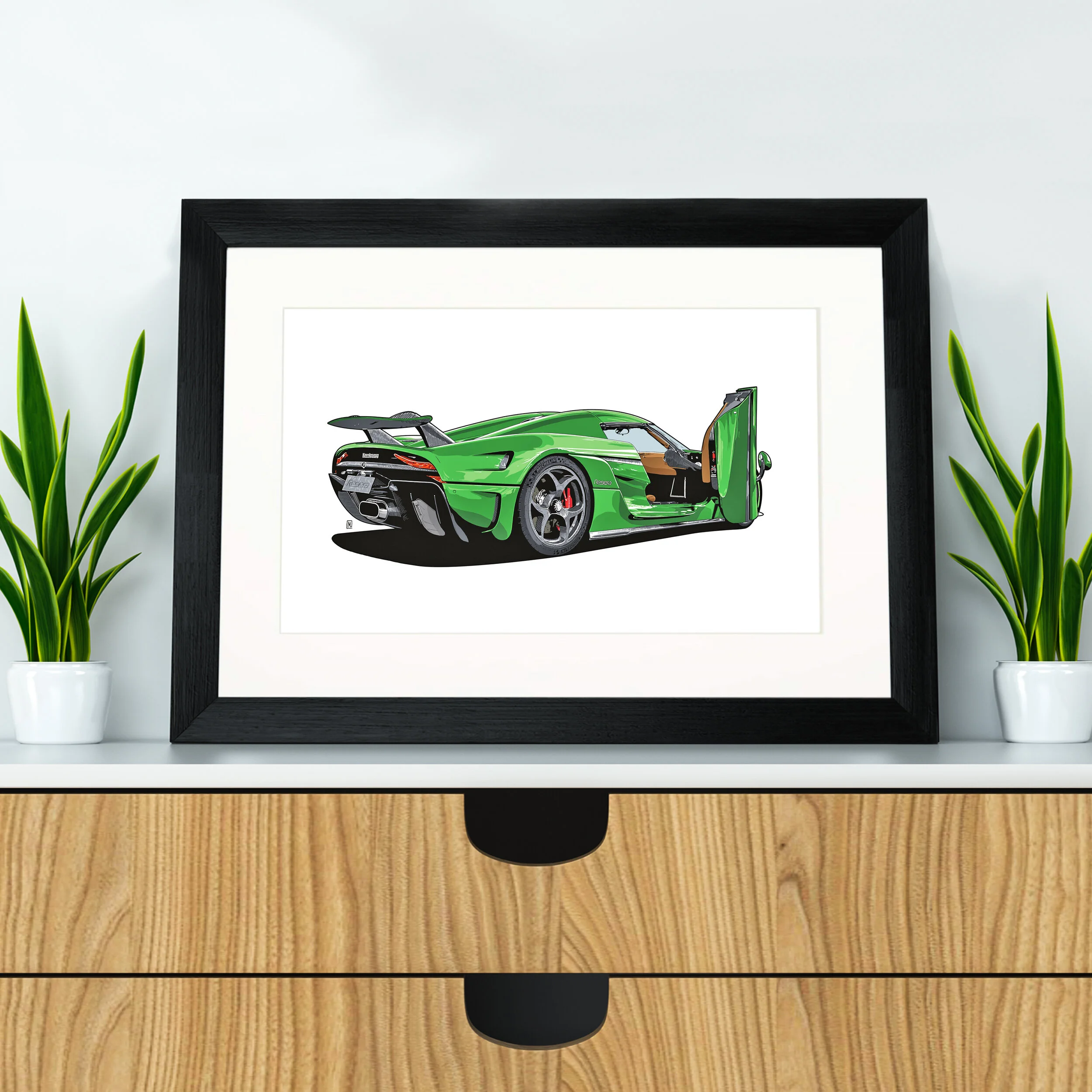 Nissan 300ZX open edition sports car artwork print - Different
